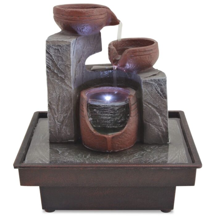 Fontaine d'intérieur avec lampe LED Polyrésine – Image 2