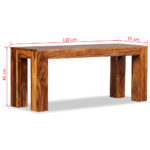 Banc Bois massif 110x35x45 cm – Image 9