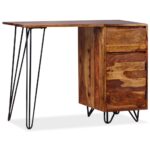 Bureau avec 1 tiroir et 1 armoire Bois massif