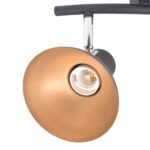 Plafonnier pour 2 ampoules E27 Noir et doré – Image 3