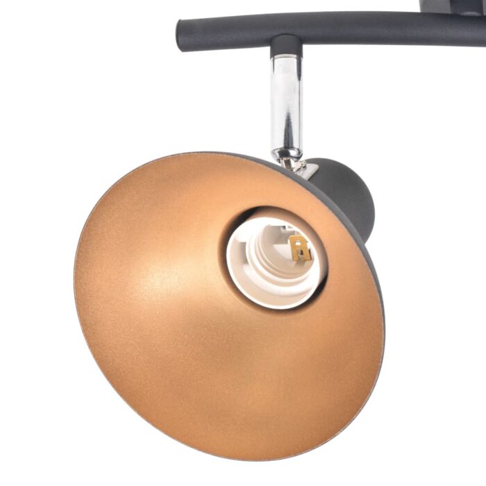 Plafonnier pour 2 ampoules E27 Noir et doré – Image 3