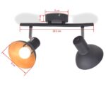Plafonnier pour 2 ampoules E27 Noir et doré – Image 4