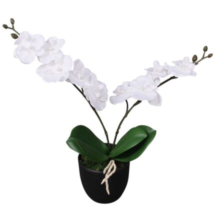 Plante artificielle avec pot Orchidée 30 cm Blanc
