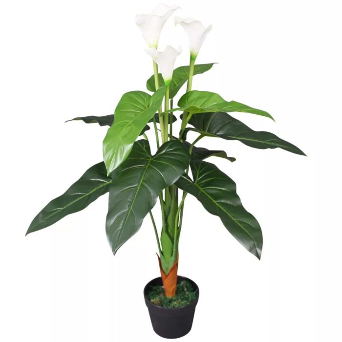 Plante artificielle avec pot Lis Calla 85 cm Blanc – Image 1