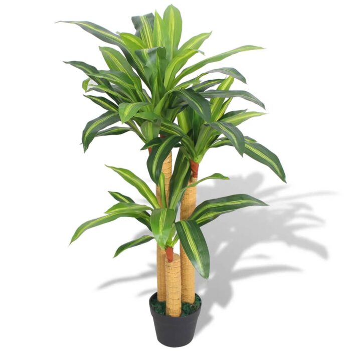 Plante artificielle avec pot Dracaena 100 cm Vert – Image 1