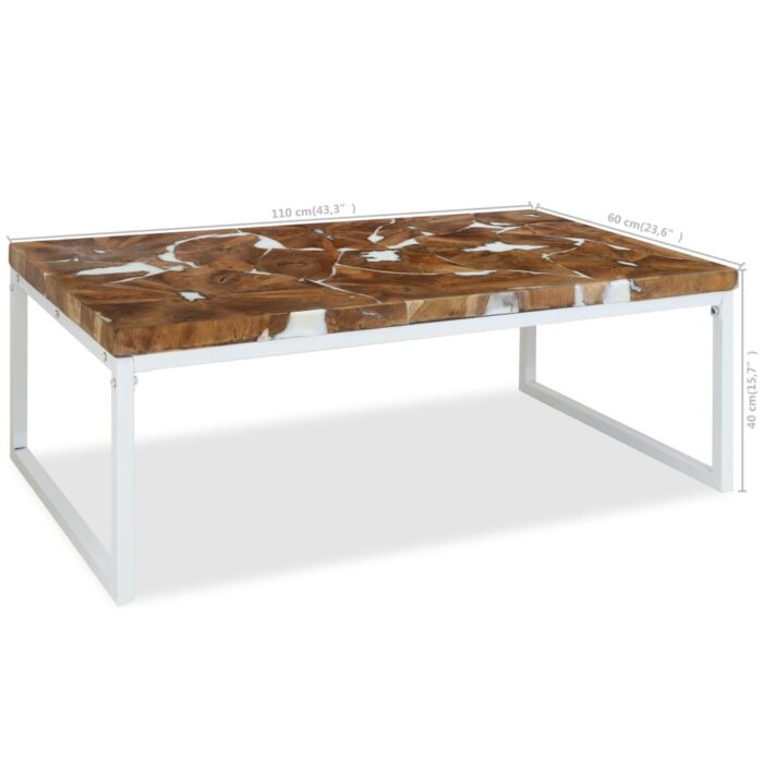 Table basse Teck Résine 110x60x40 cm – Image 9