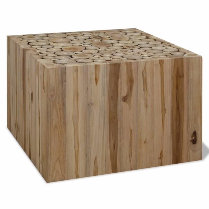 Table basse Teck authentique 50x50x35 cm – Image 1