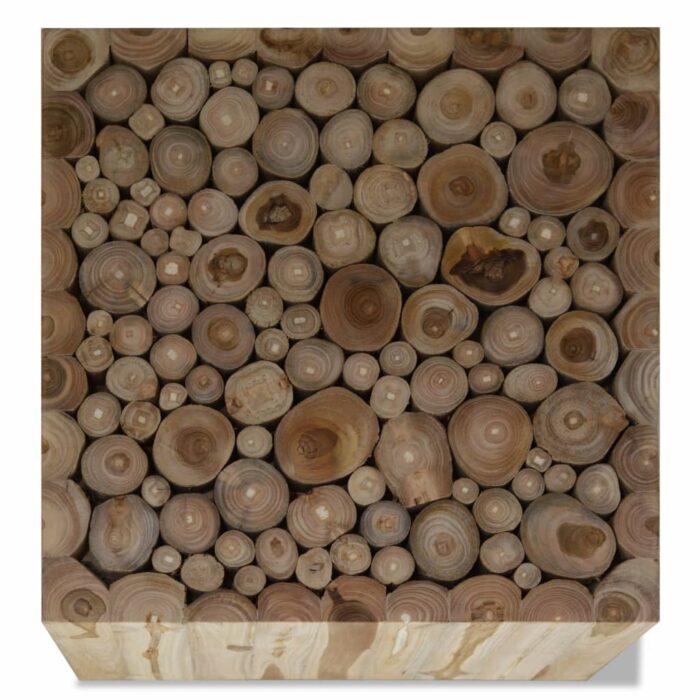 Table basse Teck authentique 50x50x35 cm – Image 2
