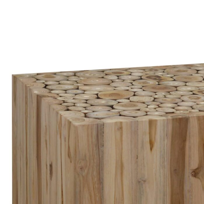 Table basse Teck authentique 50x50x35 cm – Image 3