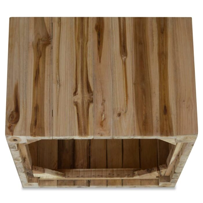 Table basse Teck authentique 50x50x35 cm – Image 4