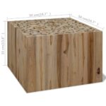 Table basse Teck authentique 50x50x35 cm – Image 5