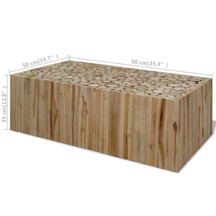 Table basse Teck véritable 90x50x30 cm – Image 6