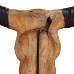 Sculpture de crâne de taureau teck 66x15x88 cm – Image 7