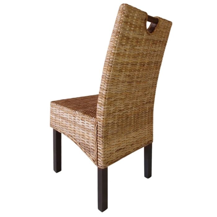 Chaises à manger lot de 4 rotin Kubu bois de manguier – Image 2
