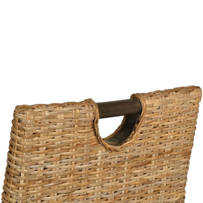 Chaises à manger lot de 4 rotin Kubu bois de manguier – Image 4
