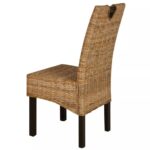 Chaises à manger lot de 6 rotin Kubu bois de manguier – Image 3