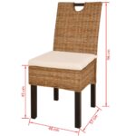 Chaises à manger lot de 4 rotin Kubu bois de manguier – Image 4