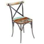 Chaises à manger lot de 4 bois de récupération solide – Image 2