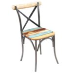Chaises à manger lot de 4 bois de récupération solide – Image 5