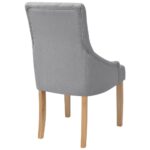 Chaises à manger lot de 4 gris clair tissu – Image 4