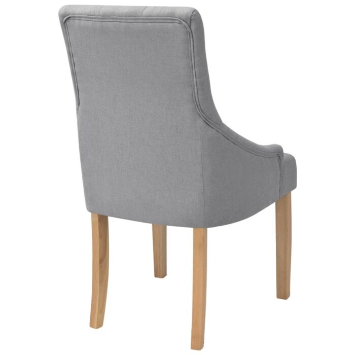 Chaises à manger lot de 4 gris clair tissu – Image 4