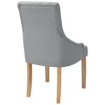 Chaises à manger lot de 6 gris clair tissu – Image 4