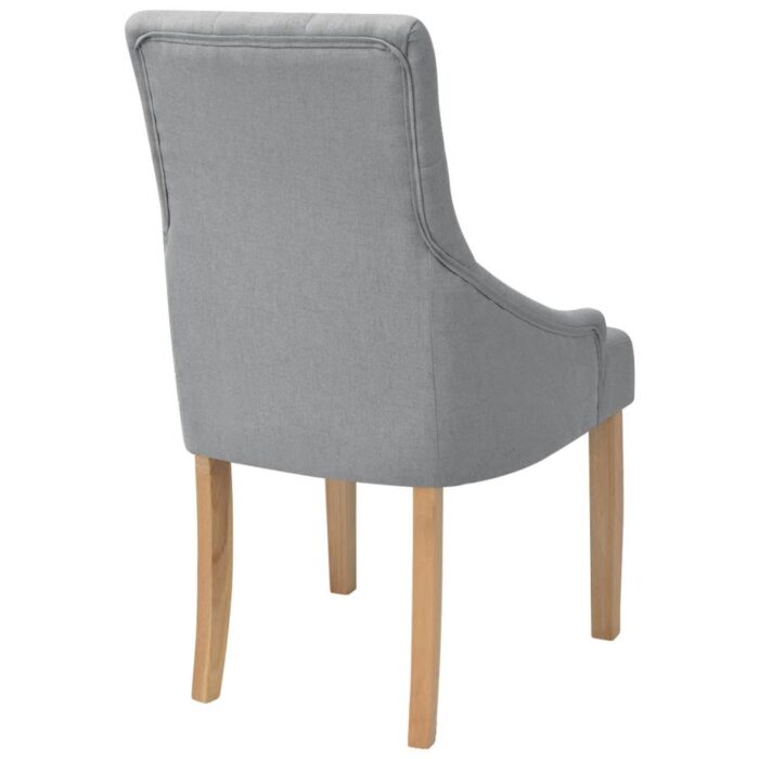 Chaises à manger lot de 6 gris clair tissu – Image 4
