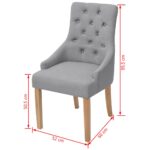 Chaises à manger lot de 6 gris clair tissu – Image 5