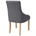 Chaises à manger lot de 6 gris foncé tissu – Image 4