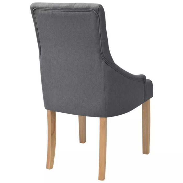 Chaises à manger lot de 6 gris foncé tissu – Image 4