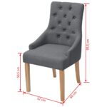 Chaises à manger lot de 6 gris foncé tissu – Image 5