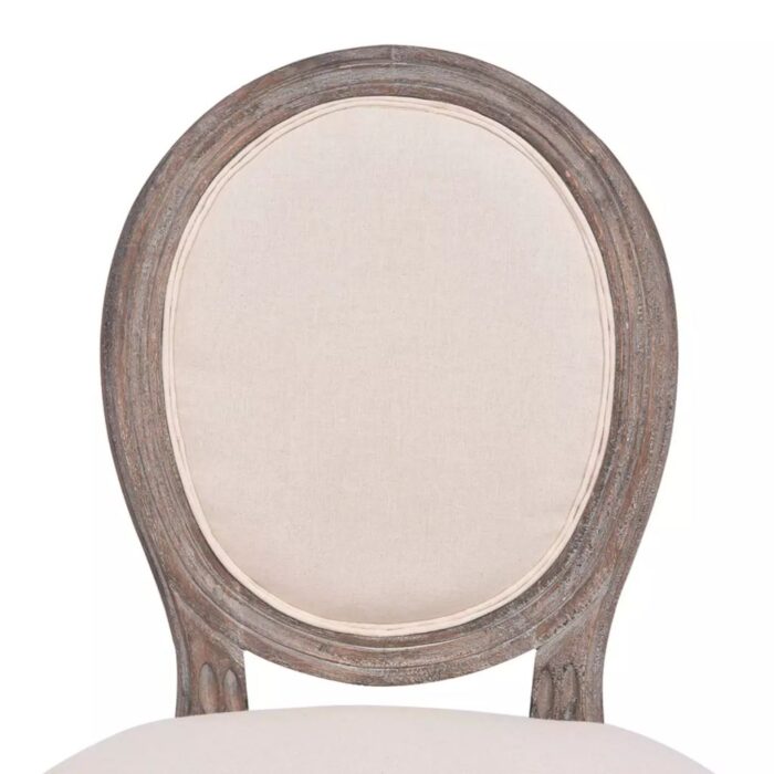 Chaises à manger lot de 6 crème tissu – Image 4