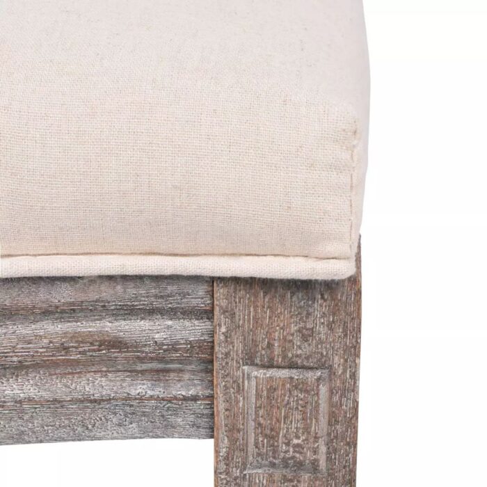 Chaises à manger lot de 6 crème tissu – Image 5