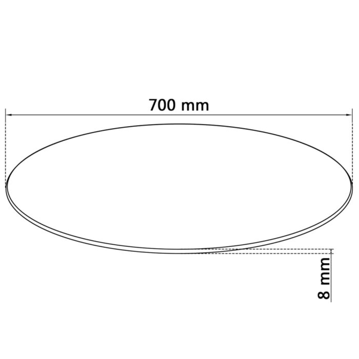 Dessus de table rond Verre trempé 700 mm – Image 3