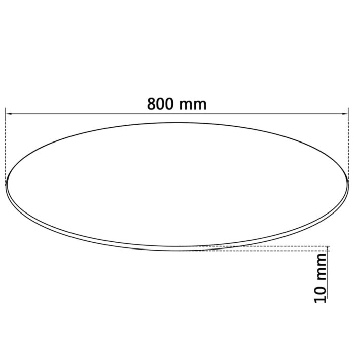 Dessus de table rond Verre trempé 800 mm – Image 3