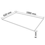 Dessus de table rectangulaire Verre trempé 1000 x 620 mm – Image 3
