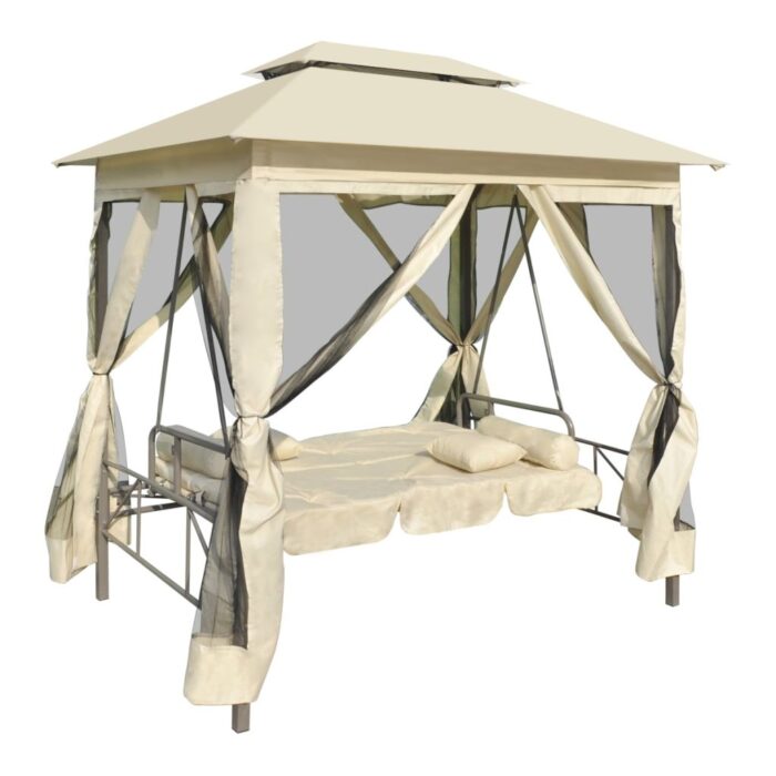 Belvédère convertible en balancelle Blanc crème – Image 1