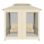 Belvédère convertible en balancelle Blanc crème – Image 3