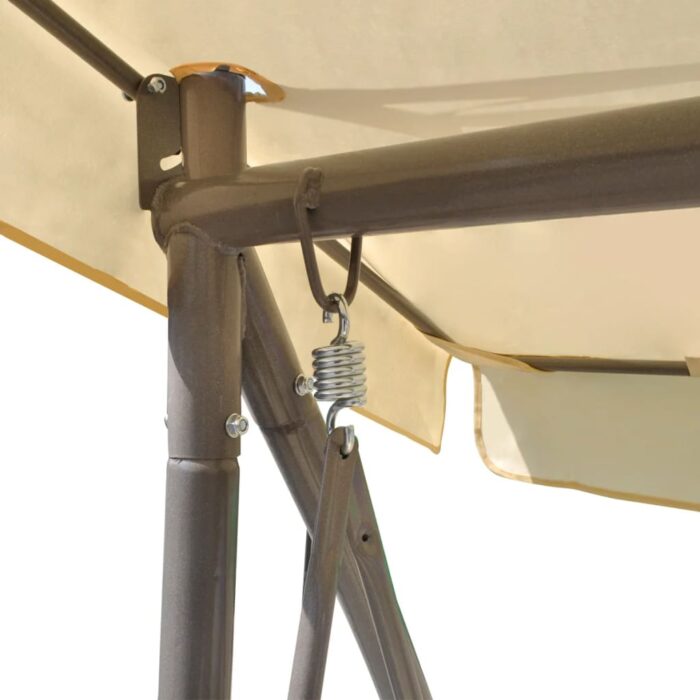 Balancelle convertible d'extérieur avec auvent Blanc sable – Image 5