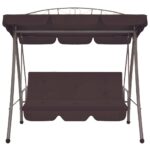 Balancelle convertible d'extérieur avec auvent Café – Image 3