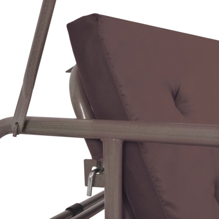 Balancelle convertible d'extérieur avec auvent Café – Image 5