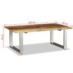 Table basse Bois de récupération massif 100x60x38 cm – Image 7