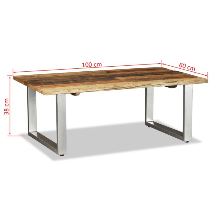 Table basse Bois de récupération massif 100x60x38 cm – Image 7