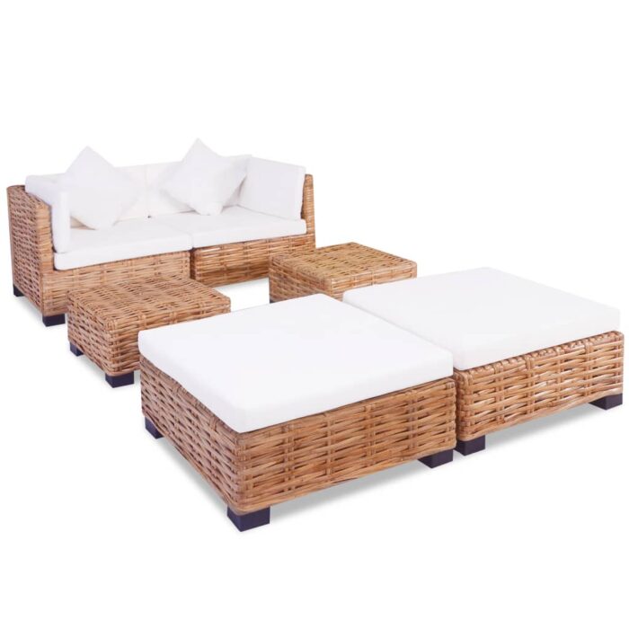 Ensemble de canapés 16 pcs Rotin naturel – Image 1