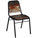 Chaises à manger lot de 6 bois de récupération solide – Image 2