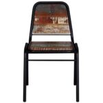 Chaises à manger lot de 6 bois de récupération solide – Image 6