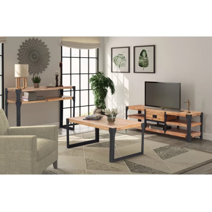 Mobilier de salon 3 pièces Bois d'acacia massif – Image 1