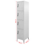 Armoire à casier avec 4 compartiments 38x45x180 cm – Image 6