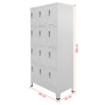 Armoire à casier avec 12 compartiments 90x45x180 cm – Image 7