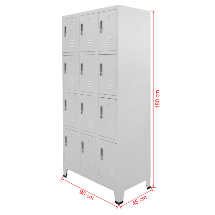 Armoire à casier avec 12 compartiments 90x45x180 cm – Image 7